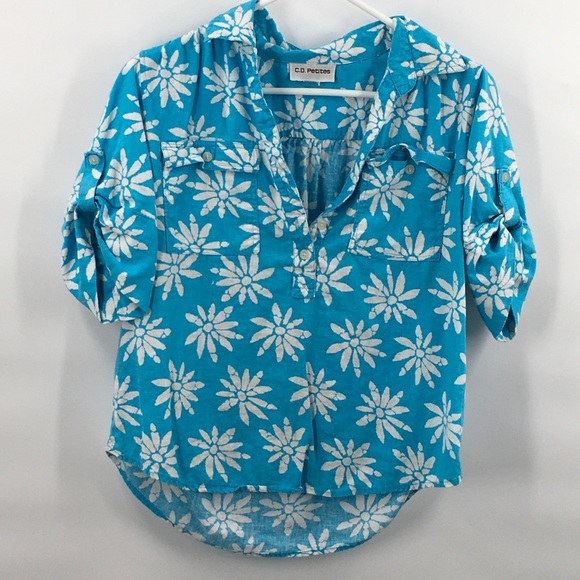 CD Petites Floral Casual Button Down Shirt… - Picture 1 of 4